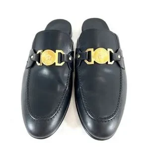 Versace | Shoes | Versace Black Leather Medusa Men Half 